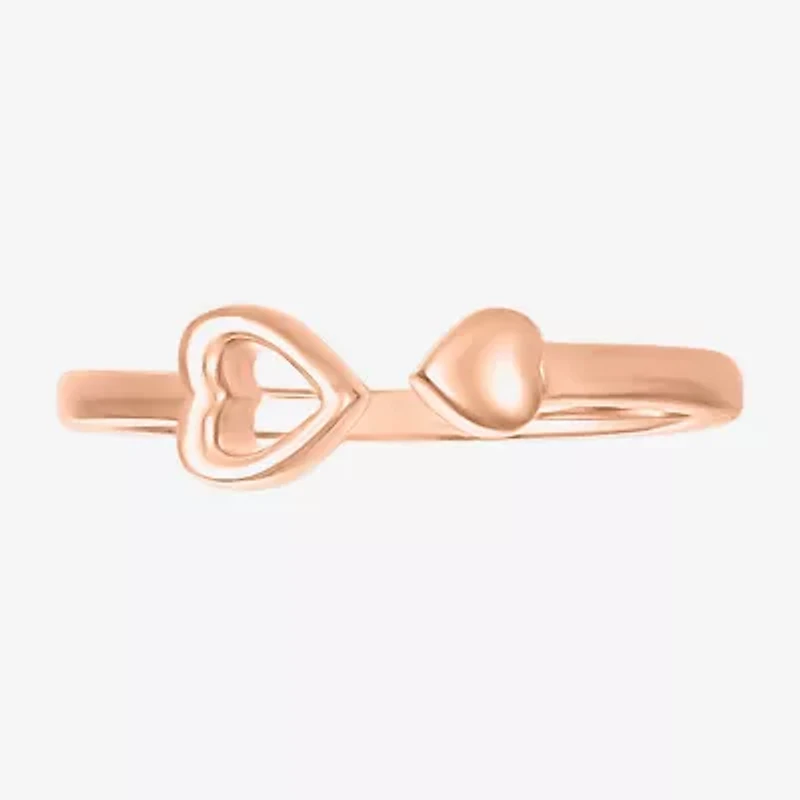 Womens 4.5MM 10K Rose Gold Heart Band