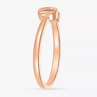 Womens 4.5MM 10K Rose Gold Heart Band