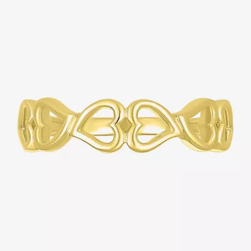 Womens 4.5MM 10K Gold Heart Band
