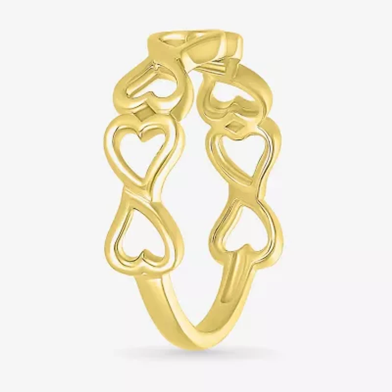 Womens 4.5MM 10K Gold Heart Band