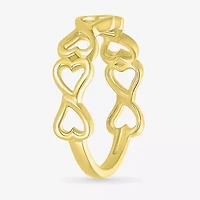 Womens 4.5MM 10K Gold Heart Band