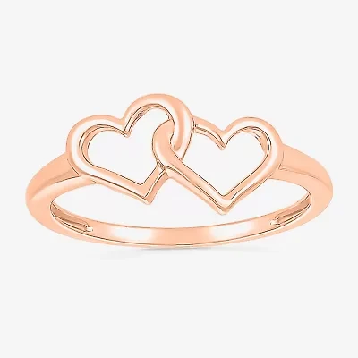 Womens 7.5MM 10K Rose Gold Heart Band