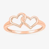 Womens 7.5MM 10K Rose Gold Heart Band