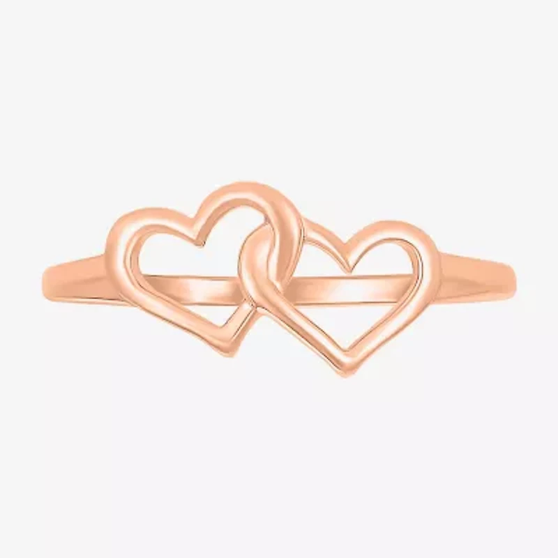 Womens 7.5MM 10K Rose Gold Heart Band