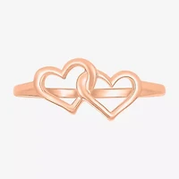 Womens 7.5MM 10K Rose Gold Heart Band