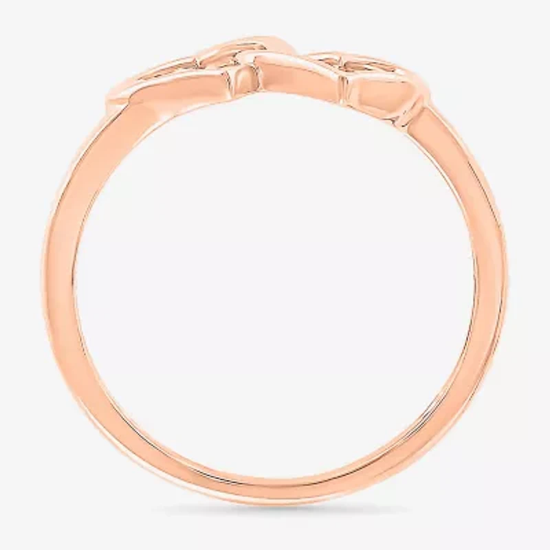 Womens 7.5MM 10K Rose Gold Heart Band