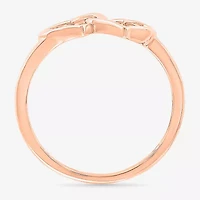 Womens 7.5MM 10K Rose Gold Heart Band