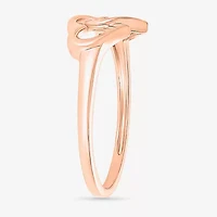 Womens 7.5MM 10K Rose Gold Heart Band