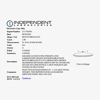 (G/ Si1-Si2) Womens 1 CT. T.W. Lab Grown Diamond Sterling Silver Bolo Bracelet