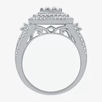 (H-I / I1) Womens 1 CT. T.W. Lab Grown Diamond Sterling Silver Halo Cocktail Ring