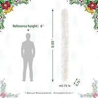 Glitzhome 9ft Pre-Lit White Pine Christmas Indoor Garland