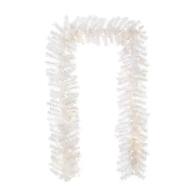 Glitzhome 9ft Pre-Lit White Pine Christmas Indoor Garland