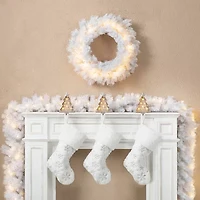 Glitzhome 9ft Pre-Lit White Pine Christmas Indoor Garland