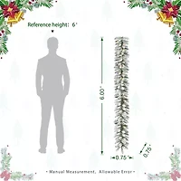 Glitzhome 2pc 6ft Pre-Lit Flocked Indoor Christmas Garland