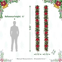 Glitzhome 2pc 9ft Pre-Lit Red Berries Indoor Christmas Garland