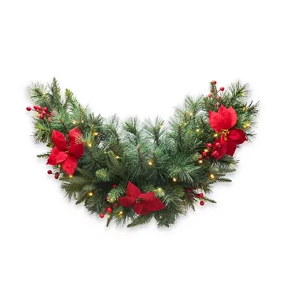 Glitzhome 3ft Pre-Lit Red Berries Swag