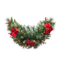 Glitzhome 3ft Pre-Lit Red Berries Swag