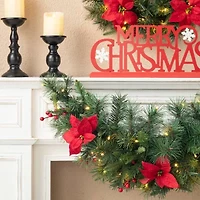 Glitzhome 3ft Pre-Lit Red Berries Swag