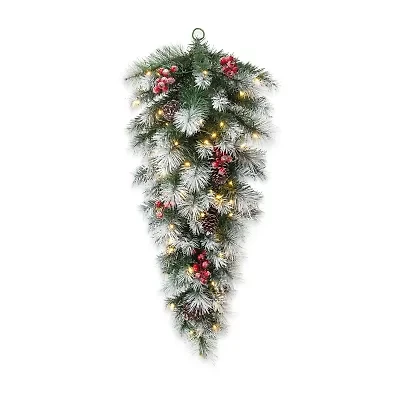 Glitzhome 3ft Pre-Lit Berries Teardrop Swag