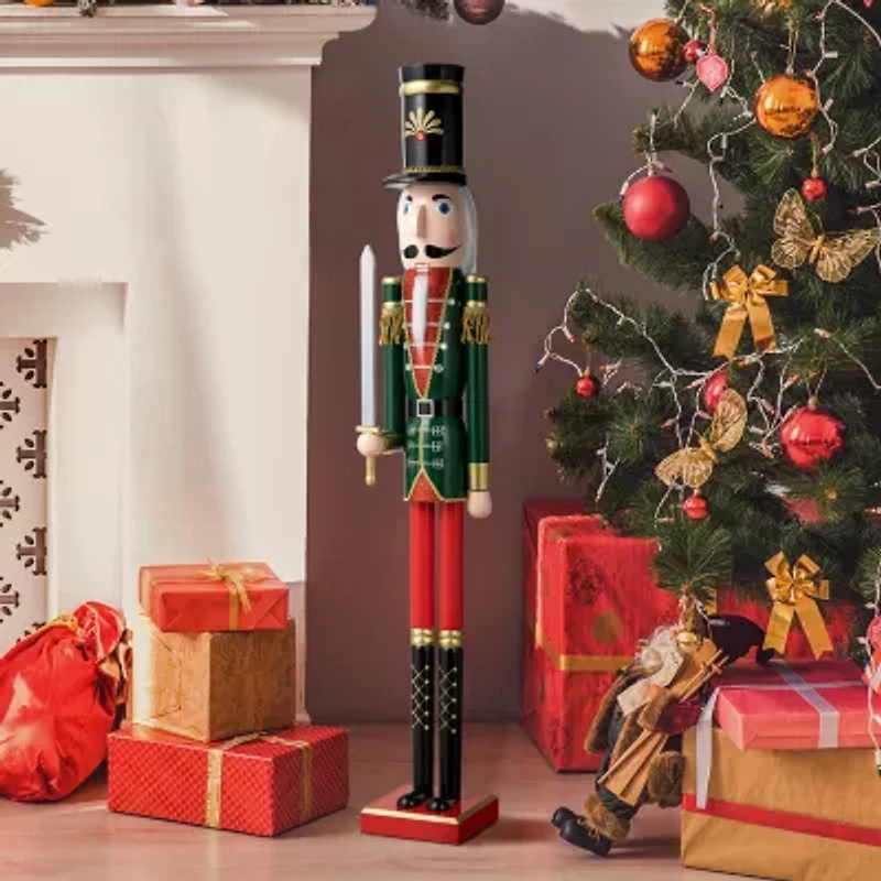 Glitzhome 3.5ft Wooden Christmas Nutcracker