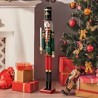 Glitzhome 3.5ft Wooden Christmas Nutcracker