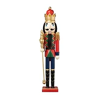 Glitzhome 2ft King Wooden Christmas Nutcracker