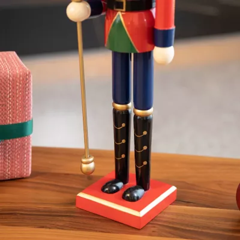 Glitzhome 2ft King Wooden Christmas Nutcracker