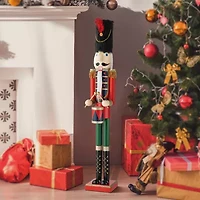 Glitzhome 3.5ft Wooden Christmas Nutcracker