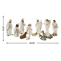 Glitzhome 12pcs Figurine Nativity Set