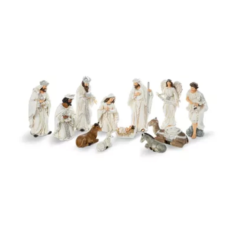 Glitzhome 12pcs Figurine Nativity Set