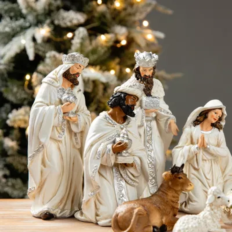 Glitzhome 12pcs Figurine Nativity Set