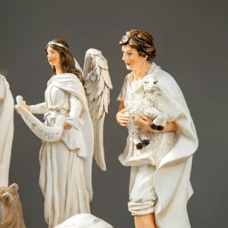 Glitzhome 12pcs Figurine Nativity Set