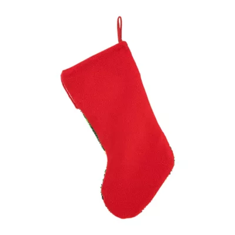 Glitzhome Dog Hooked Christmas Stocking
