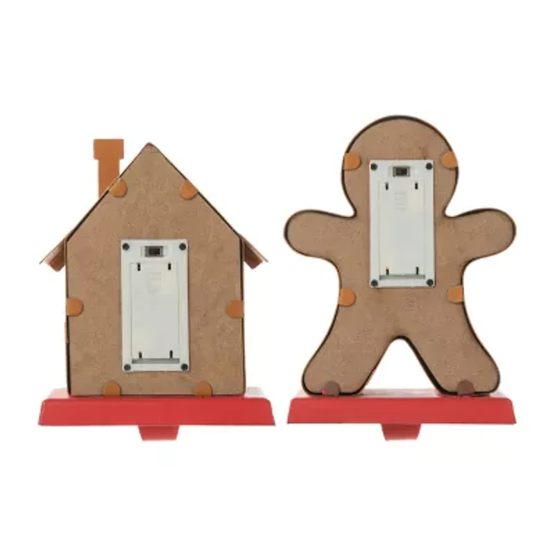 Glitzhome Marquee Gingerbread 2-pc. Christmas Stocking Holder