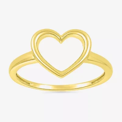 Womens 9mm 10K Gold Heart Band