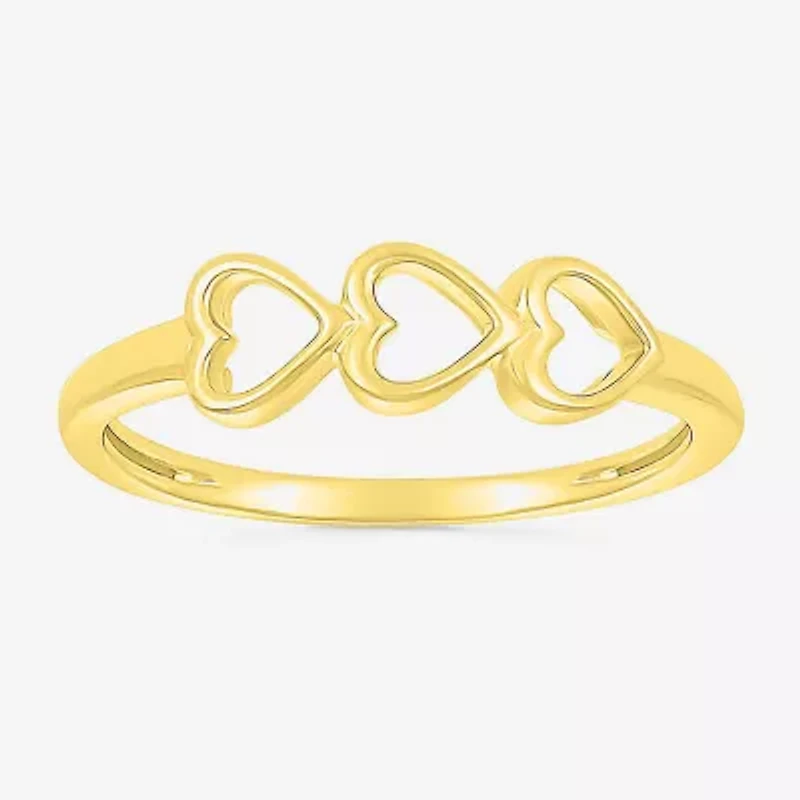 Womens 4.5MM 10K Gold Heart Band