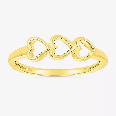 Womens 4.5MM 10K Gold Heart Band