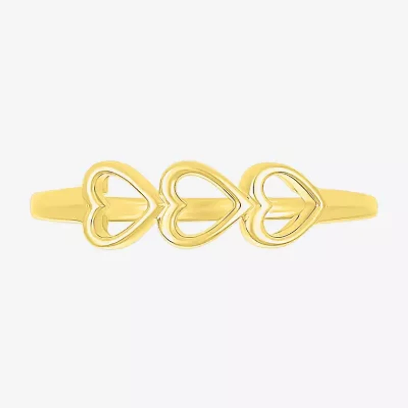 Womens 4.5MM 10K Gold Heart Band
