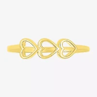 Womens 4.5MM 10K Gold Heart Band