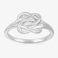 Womens 8.5MM 10K White Gold Knot Band