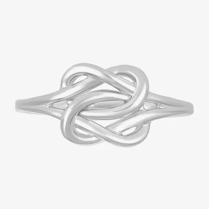 Womens 8.5MM 10K White Gold Knot Band