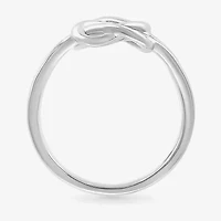 Womens 8.5MM 10K White Gold Knot Band