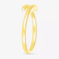 Womens 4MM 10K Gold Round Bypass  Band