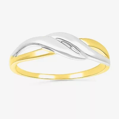 Womens 6MM 10K Two Tone Gold Round Band