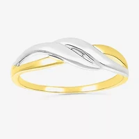 Womens 6MM 10K Two Tone Gold Round Band