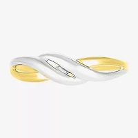Womens 6MM 10K Two Tone Gold Round Band