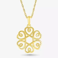Womens 10K Gold Knot 18 Inch Pendant Necklace