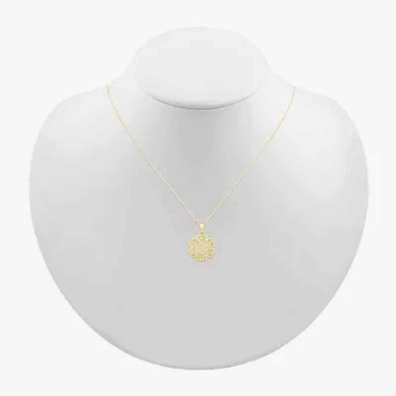 Womens 10K Gold Knot 18 Inch Pendant Necklace