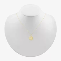 Womens 10K Gold Knot 18 Inch Pendant Necklace