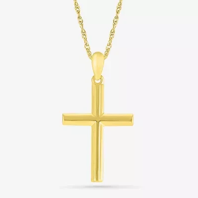 Womens 10K Gold Cross 18 Inch Pendant Necklace